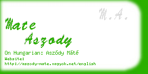 mate aszody business card